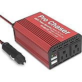 Pro Chaser 400W Power Inverters for Vehicles - DC 12v to 110v AC Car Inverter Converter, 6.2A Dual USB Charging Ports, Dual A