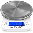 INEVIFIT Digital Kitchen Scale, Highly Accurate Multifunction Food Scale 13 lbs 6kgs Max, Clean Modern White with Premium Sta