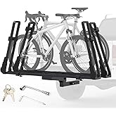 XPORTION Bike Hitch Rack,2''Hitch Mounted Foldable Bike Rack, 2 Ebike Rack with 2 Arms Fits Fat Tire, Mountain Bike, Standard