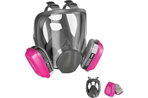 SLJHL Full Face Gas Respirator Mask with 60921 Filters - Ideal for Protection Against Gases Dust Organic Vapors Spray Sanding