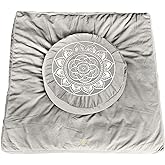 Florensi Meditation Cushion - Comfortable Floor Pillow - Traditional Tibetan Meditation Pillow with Beautiful Velvet Cover - 