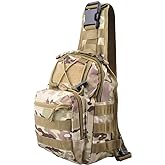 Qcute Tactical Backpack, Waterproof Military Cross-body Molle Sling Shoulder Backpack Chest Bag for Outdoor Every Day Carry