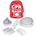 Ever Ready First Aid Adult and Infant CPR Mask Combo Kit with 2 Valves with Pair of Vinyl Gloves & 2 Alcohol Prep Pads - Red