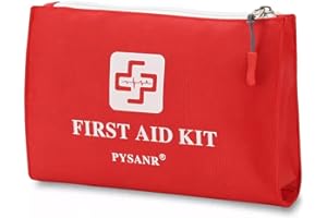 PYSANR Small First Aid Kit, 150 Piece with Foil Blanket, Scissors First Aid Bag for Emergency, Home, Camping, Travel, Sports,