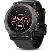 Garmin fenix 5X Sapphire GPS Watch - Slate Gray with Black Band (Renewed)