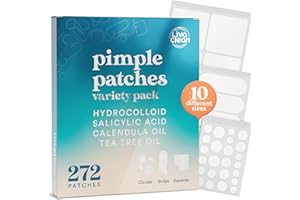 LivaClean 272 CT Pimple Patches Variety Pack w/ Tea Tree Oil, Salicylic Acid & Calendula Oil - Pimple Patches Large, Large Pi