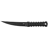 CRKT HZ6 Fixed Blade Knife with Sheath: Osoraku Tanto Blade, Powder Coated SK-5 Carbon Steel Blade, Textured G10 Handle with 