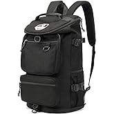 Gym Duffle Bag Backpack 4-Way Waterproof with Shoes Compartment for travel Sport Hiking laptop (Black) XL