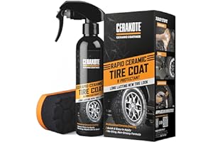Cerakote® Rapid Ceramic Tire Coat Spray - Long Lasting Ceramic Coating with New Tire Look for Cars and Trucks - Easy to Use A