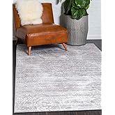 Unique Loom Sofia Collection Area Rug - Grand (4' 1" x 6' 1" Rectangle, Gray/ Ivory)