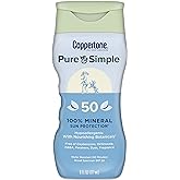 Coppertone Pure and Simple Zinc Oxide Mineral Sunscreen Lotion SPF 50, Body Sunscreen, Water Resistant, Broad Spectrum SPF 50