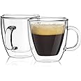 JoyJolt Savor Double Wall Insulated Glasses Espresso Mugs (Set of 2) - 5.4-Ounces