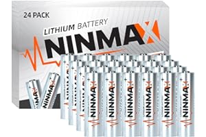 NINMAX® Lithium AA Batteries 24 Pack, 3500mAh 1.5V Longest Lasting Double A Battery for High-Tech Devices【Non-Rechargeable】