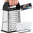 Gorilla Grip Professional 100% BPA Free 4-Sided Cheese Grater, Stainless Steel XL Box Graters with Ergonomic Handle, Parmesan