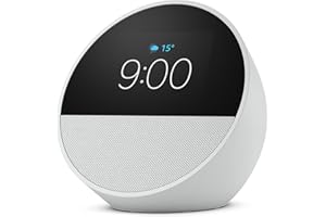Novo Echo Spot com Alexa (2024) | Despertador inteligente com som vibrante | Cor Branca