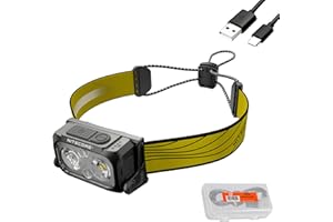 Nitecore NU25 400 USB-C Rechargeable Headlamp, Lightweight, Dual Beam, with Red Lighting for Hiking, Climbing, and Camping, w