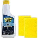 Cerama Bryte Combo Kit Pads & Removes Tough Stains Cooktop and Stove Top Cleaner for Glass - Ceramic Surfaces, 10 Ounces