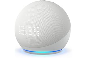 Echo Dot 5ª geração com Relógio | Smart speaker com Alexa | Display de LED ainda melhor | Cor Branca