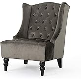 Christopher Knight Home Toddman High-Back Velvet Club Chair, Grey