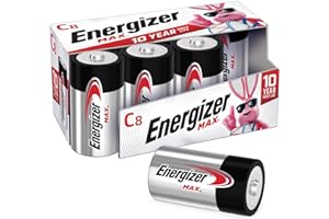 Energizer MAX C Batteries, Premium Alkaline C Cell Batteries (8 Battery Count)