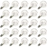 SUNSGNE G40 Replacement Light Bulbs, 5 Watt Clear Light Bulbs 1.5 Inch Globe Light Bulbs for Indoor Outdoor String Lights Rep