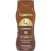 Coppertone Tanning Sunscreen Lotion, SPF 15 Broad Spectrum Sunscreen, 8 Fl Oz