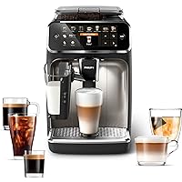 Philips 5400 Series Fully Automatic Espresso Machine - LatteGo Milk Frother, 12 Coffee Varieties, Intuitive Touch Display, Bl
