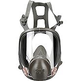 3M Full Facepiece Reusable Respirator 6900, NIOSH, Large Lens, ANSI High Impact Eye Protection, Silicone Face Seal, Four-Poin