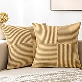 MIULEE Khaki Corduroy Pillow Covers Pack of 2 Boho Decorative Spliced Throw Pillow Covers Soft Solid Couch Pillowcases Cross 