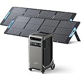 Anker SOLIX F3800 Portable Power Station with 2× 200W Solar Panels, 3,840Wh LiFePO4 Battery, 120V/240V 6,000W AC Output, Sola