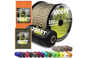 TECEUM Paracord 550 lb – Ideal for Crafting, DIY Projects, Camping, Military & Active Outdoors – 40+ Colors – Tactical Parach
