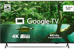 Smart TV Philips 50" 4K 50PUG7408/78, Google TV, Comando de Voz, Dolby Vision/Atmos, VRR/ALLM, Bluetooth