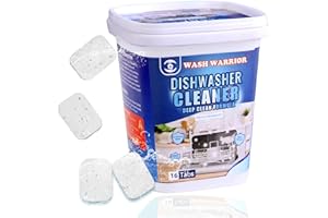 Wash Warrior Dishwasher Cleaner And Deodorizer, Dish Washer Cleaner, Dishwasher Cleaner Tablets, 16 Tablets Formulated to Cle