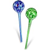 Blazin' Bison Self Watering Bulbs for Plants | Automatic Vacation House Plant Water Globes | Decorative Hand-Blown Glass Aqua