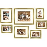 Golden State Art, Gallery Wall Frames, 11x14, 8x10, 5x7 Multiple Photo Frames Collage for Wall or Tabletop Displays with Mat 