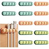 12PCS Pea Cable Clips USB Cord Holders Cable Organizer Charging Cord Holder Self Adhesive Cord Organizer fit Home, Office, Cu