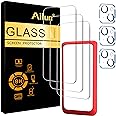 Ailun 3 Pack Screen Protector for iPhone 15 [6.1 inch] + 3 Pack Camera Lens Protector,Case Friendly Tempered Glass Film,[9H H