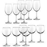 Libbey Vineyard Reserve Wine Glass Set of 12, Red and White Clear Wine Glasses, Merlot, Bordeaux, Chardonnay Gifts, Lead-Free