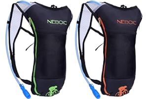 Neboic 2Pack Hydration Backpack Pack with 2L Hydration Bladder - Lightweight Water Backpack Keeps Water Cool up to 4 Hours wi