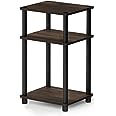 Furinno Just 3-Tier Turn-N-Tube End Table / Side Table / Night Stand / Bedside Table with Plastic Poles, 1-Pack, Columbia Wal