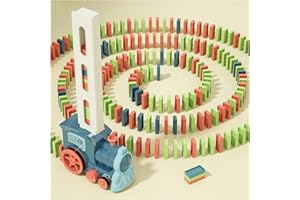 PREPHY Kids Games Domino Train Toys: 180PCS Automatic Stacking Creative Game 3+ Year Old - Stem Montessori Toy for Boys 4-6 -