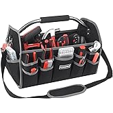 Kowsinde 16 Inch Tool Bag, Electrician Tool Bag, Open Top Tool Bags, 26 Pockets Can Hold Many Tools, Steel Handle and Removab