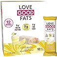 Love Good Fats Keto Protein Snack Bars - Truffle Lemon Mousse - 11g Good Fats, 9g Protein, 2g Sugar, Gluten-Free, Non GMO, 12