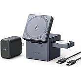 Anker MagSafe Charger Stand,Anker 3-in-1 Cube with MagSafe, 15W Max Fast Charging Stand, Foldable Wireless Charger for iPhone