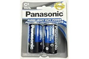6PC Size C Panasonic Batteries Super Heavy Duty Power Zinc Carbon