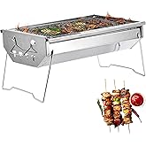 Zorestar Portable Folding Charcoal Grill, Premium Stainless Steel Outdoor BBQ for Camping, Picnics, Backyard Barbecues, Easy 