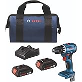 BOSCH GSR18V-400B22 18V Compact Brushless 1/2 in. Drill/Driver Kit with (2) 2.0 Ah Slimpack Batteries