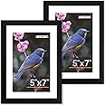 FIXSMITH 5x7 Picture Frame Set of 2, Photo Frame with HD Plexiglass, Display Pictures 4x6 with Mat or 5x7 Without Mat Multi P