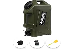 COOZMENT 3.2 Gallon/5 Gallon Water Containers with Spigot, BPA Free Water Jug, Military Green Water Tank, Multifunction Water