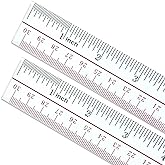 Adisalyd Ruler 12 inch, Clear Plastic 12 inch Ruler, Apply to Rulers for Kids and Office Use Measuring Tools, Transparent Met